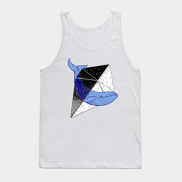 Space Whale geometric Star space design Tank Top by creaturely